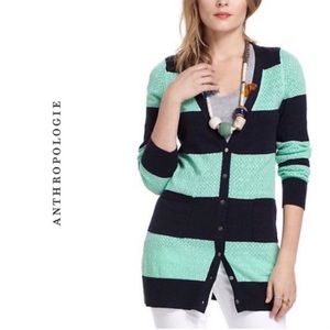 Anthro Rugby Pointelle Cardigan by Yellow Bird